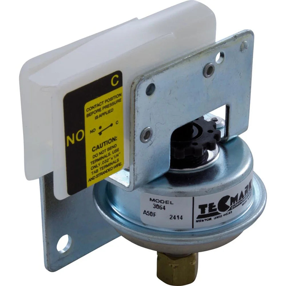 Tecmark Pressure Switch, 3/16 inch Comp, 25A, SPNO, model 3064