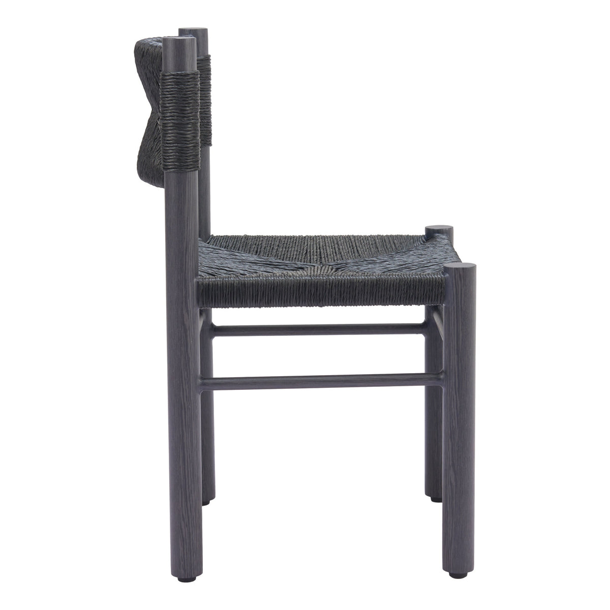 Iska Outdoor Patio Dining Chair, Set of 2, Black