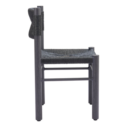 Iska Outdoor Patio Dining Chair, Set of 2, Black