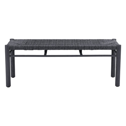 Iska Outdoor Patio Bench, Black