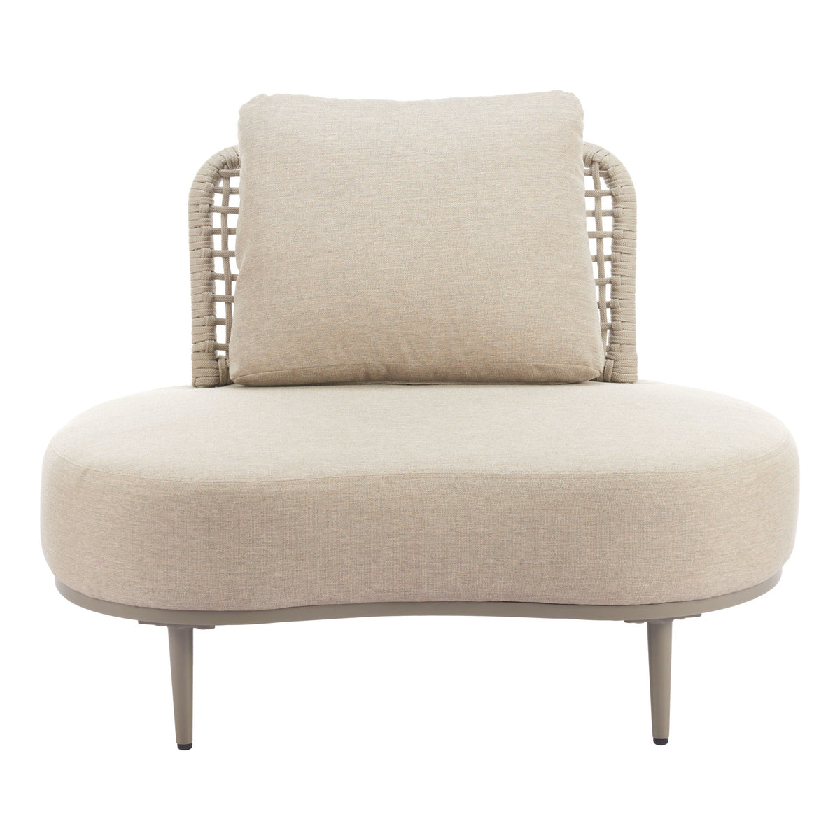 Ruhe Outdoor Patio Accent Chair, Beige