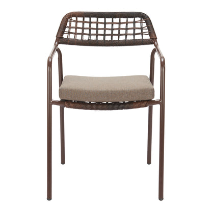 Rio Outdoor Patio Dining Chair, Set of 2, Brown