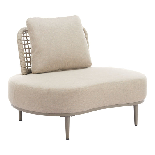 Ruhe Outdoor Patio Accent Chair, Beige
