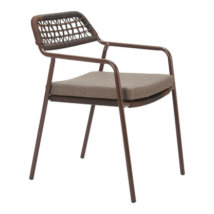 Rio Outdoor Patio Dining Chair, Set of 2, Brown