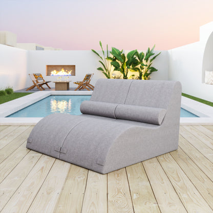 Luanda Outdoor Patio Chaise Lounge, Gray