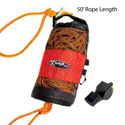 Kemp USA Water Rescue Throw Bag with Rope and Whistle