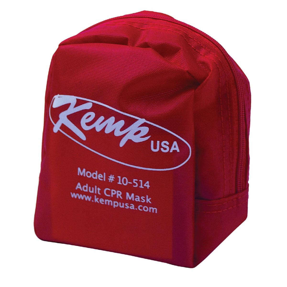 Kemp USA CPR Mask with O2 Inlet, Headstrap, Gloves, and Wipes in Soft Case Pouch