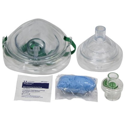 Kemp USA Adult Child and Infant CPR Mask Combo with Gloves and Wipe, Kemp USA