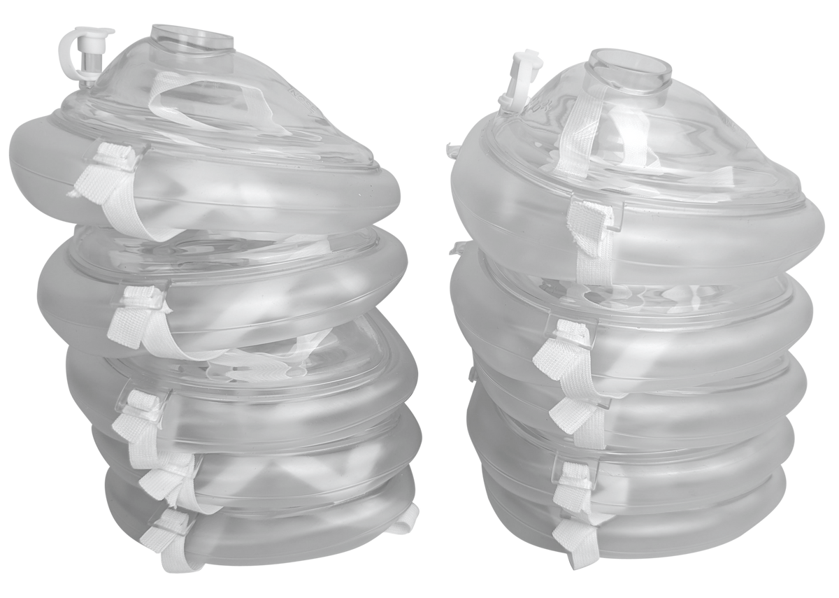 Kemp USA CPR Training Mask Kit with Cuffs and Training Valves