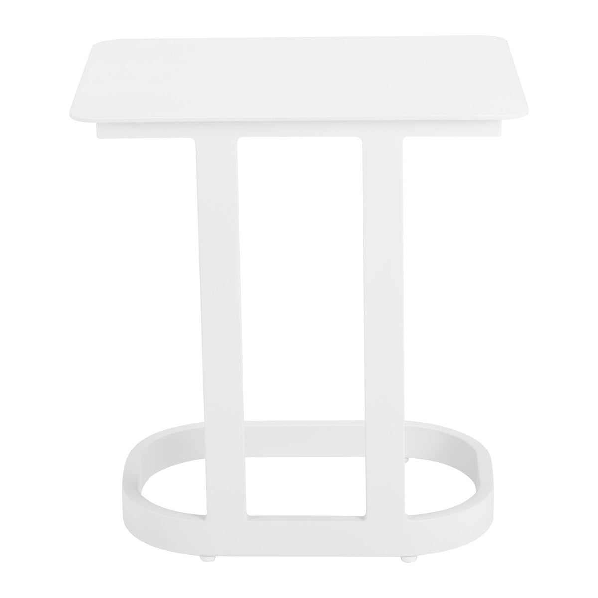 Friss Outdoor Patio End Table, White