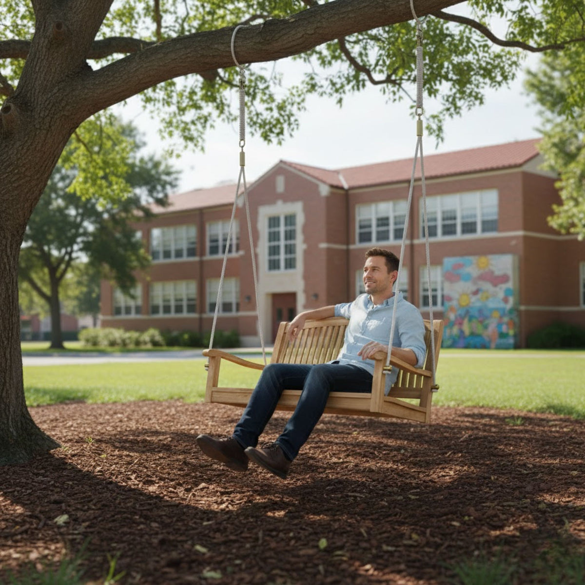 Anderson Teak Del-Amo 48" Round Swing Bench