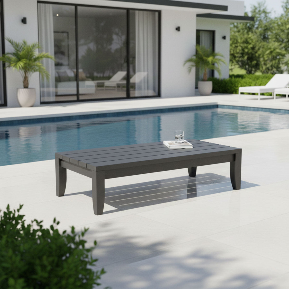 Anderson Teak Coronado Aluminum Rectangular Coffee Table