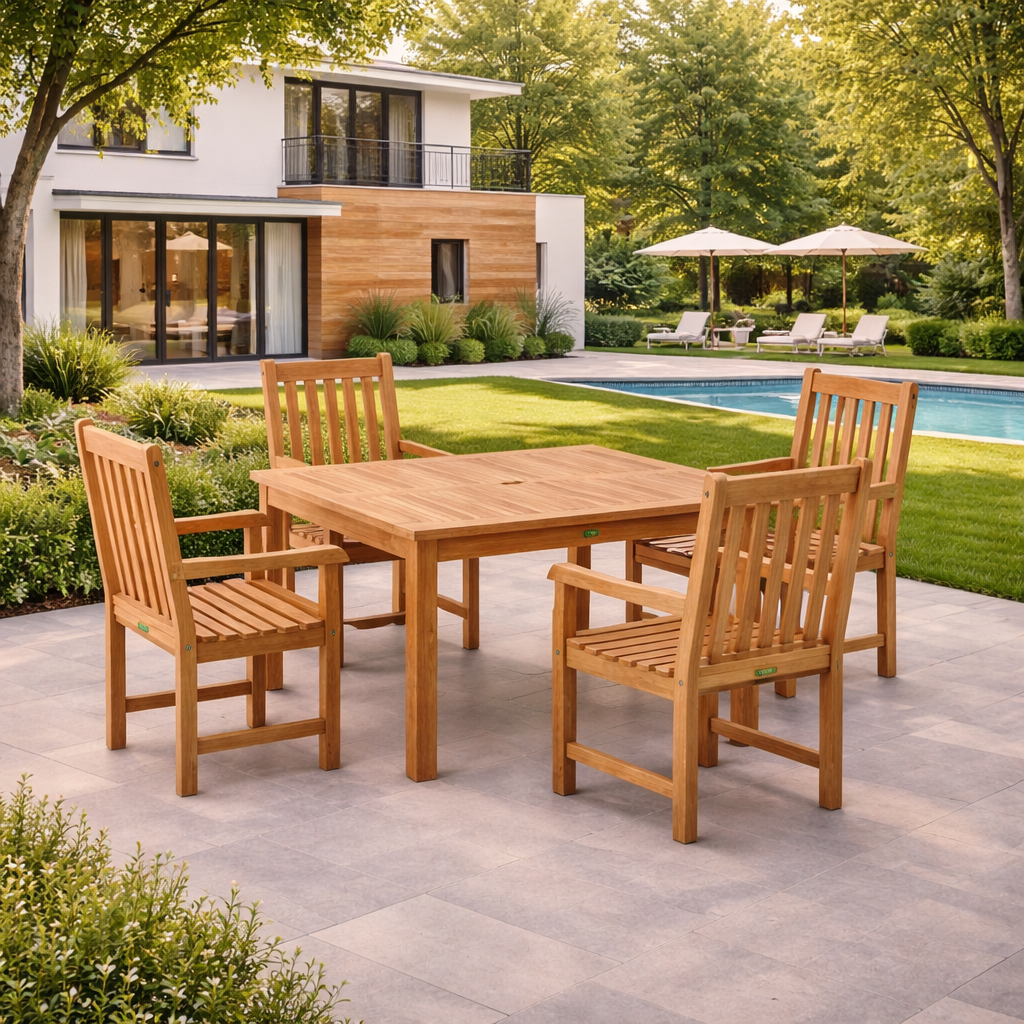 Anderson Teak Windsor Classic Armchair 5-Piece Dining Table Set