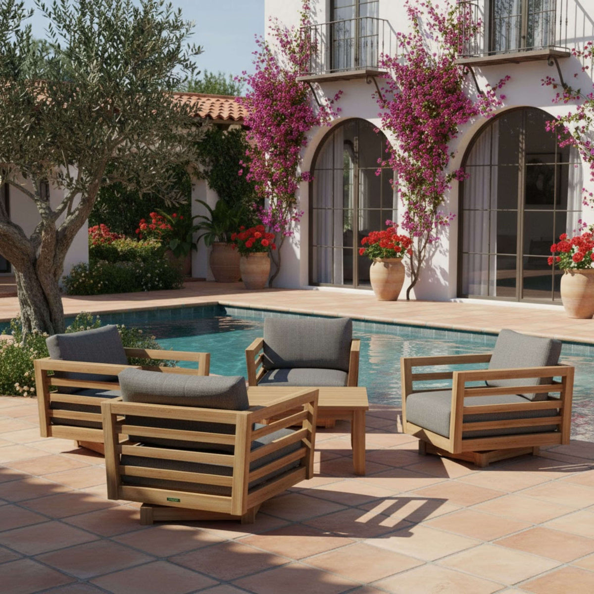 Anderson Teak Cordoba Deep Seating 5-Piece Swivel Set