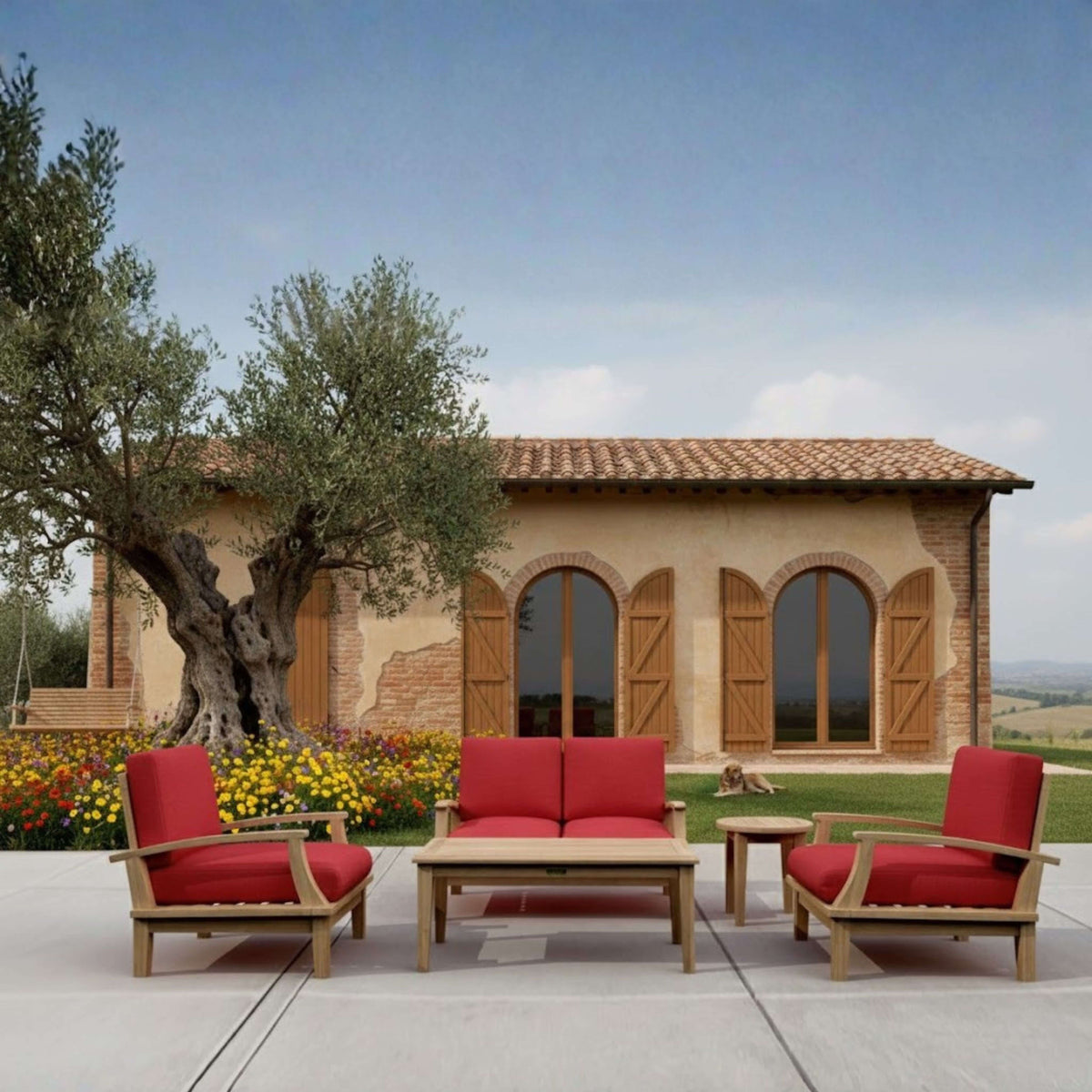 Anderson Teak Brianna 5-Piece Deep Seating Loveseat Set