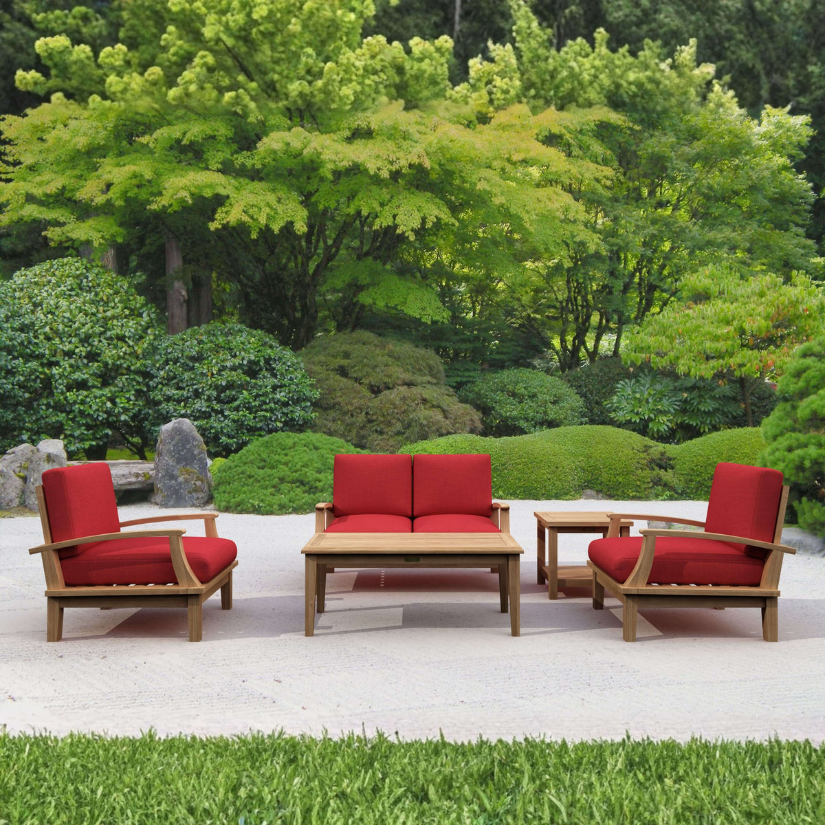 Anderson Teak Bahama Brianna 5-Piece Deep Seating Loveseat Set