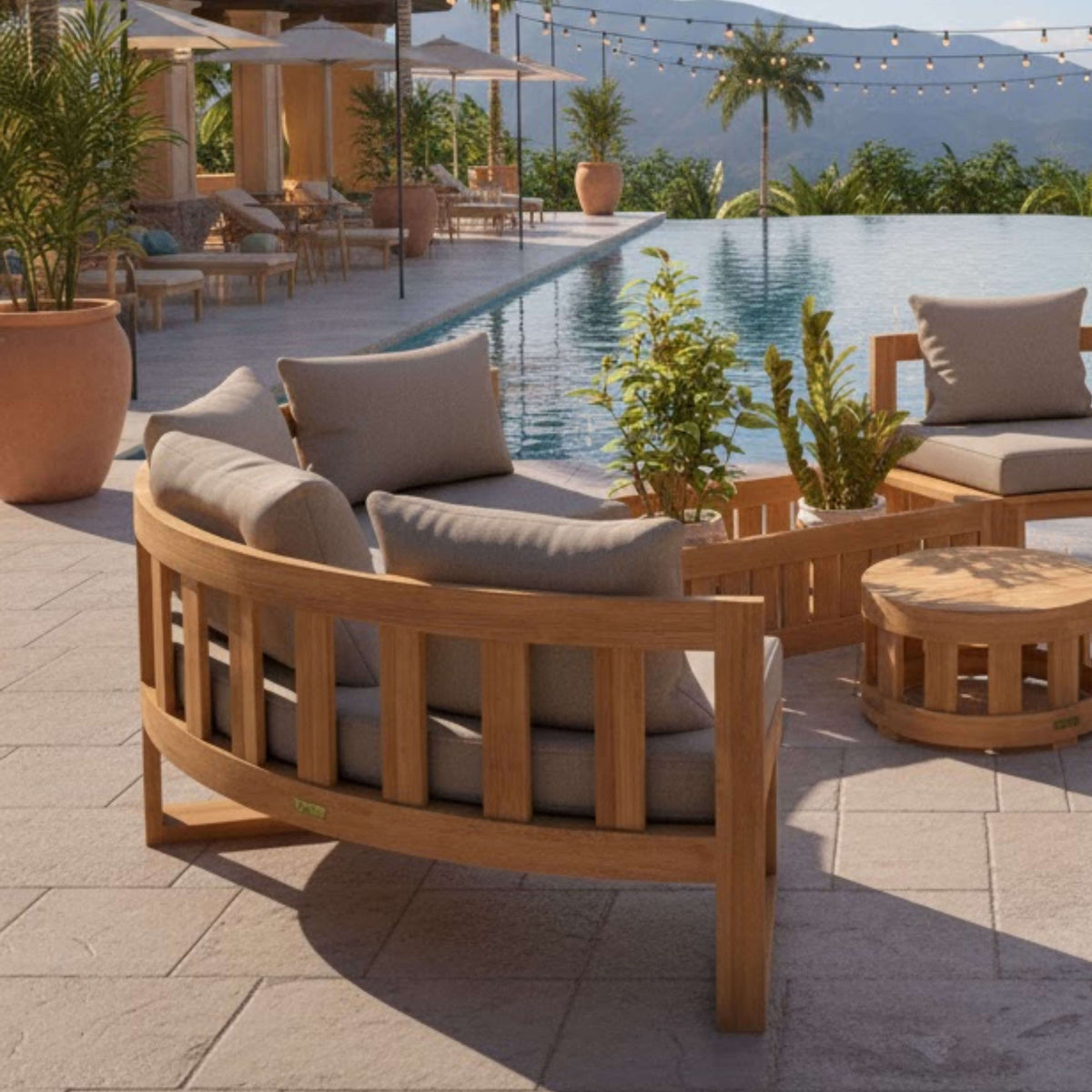 Anderson Teak Circular Modular Deep Seating Set