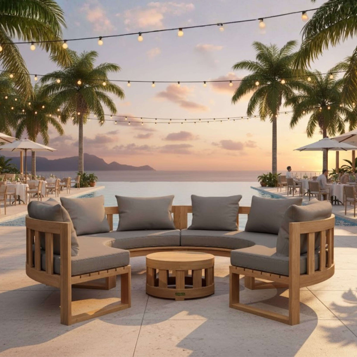 Anderson Teak Circular Modular Deep Seating Set