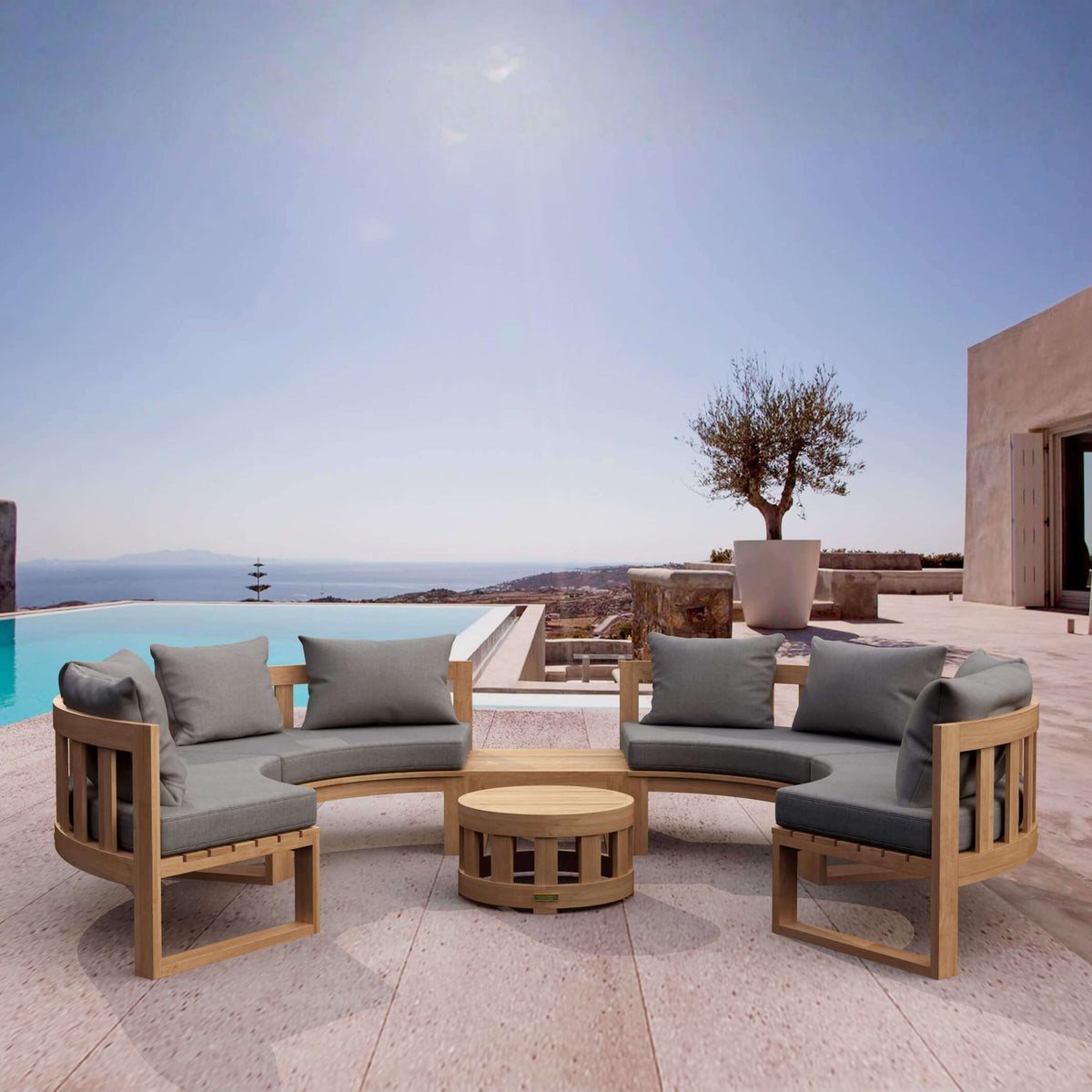 Anderson Teak Circular Modular Deep Seating Set