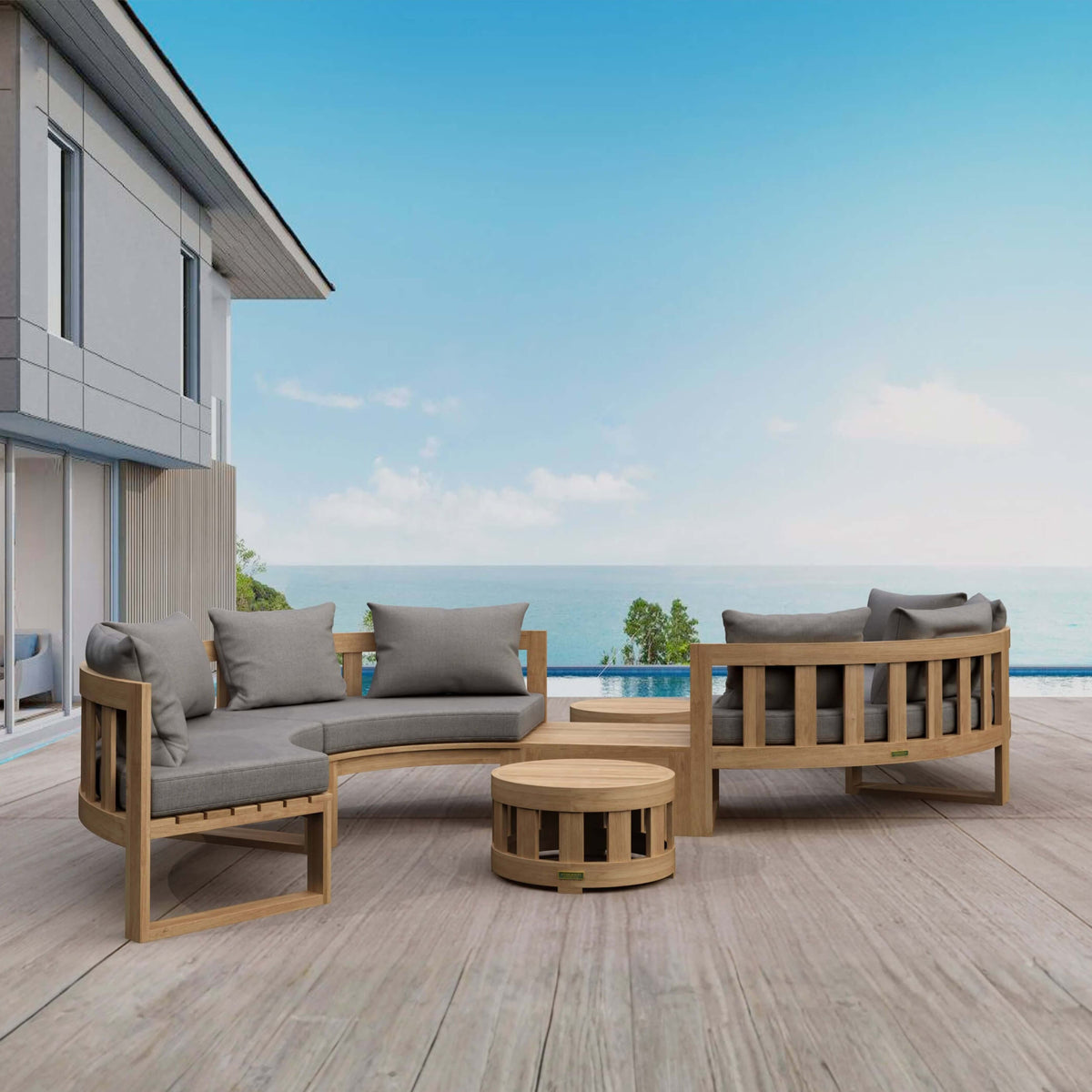 Anderson Teak Circular Modular Deep Seating Set
