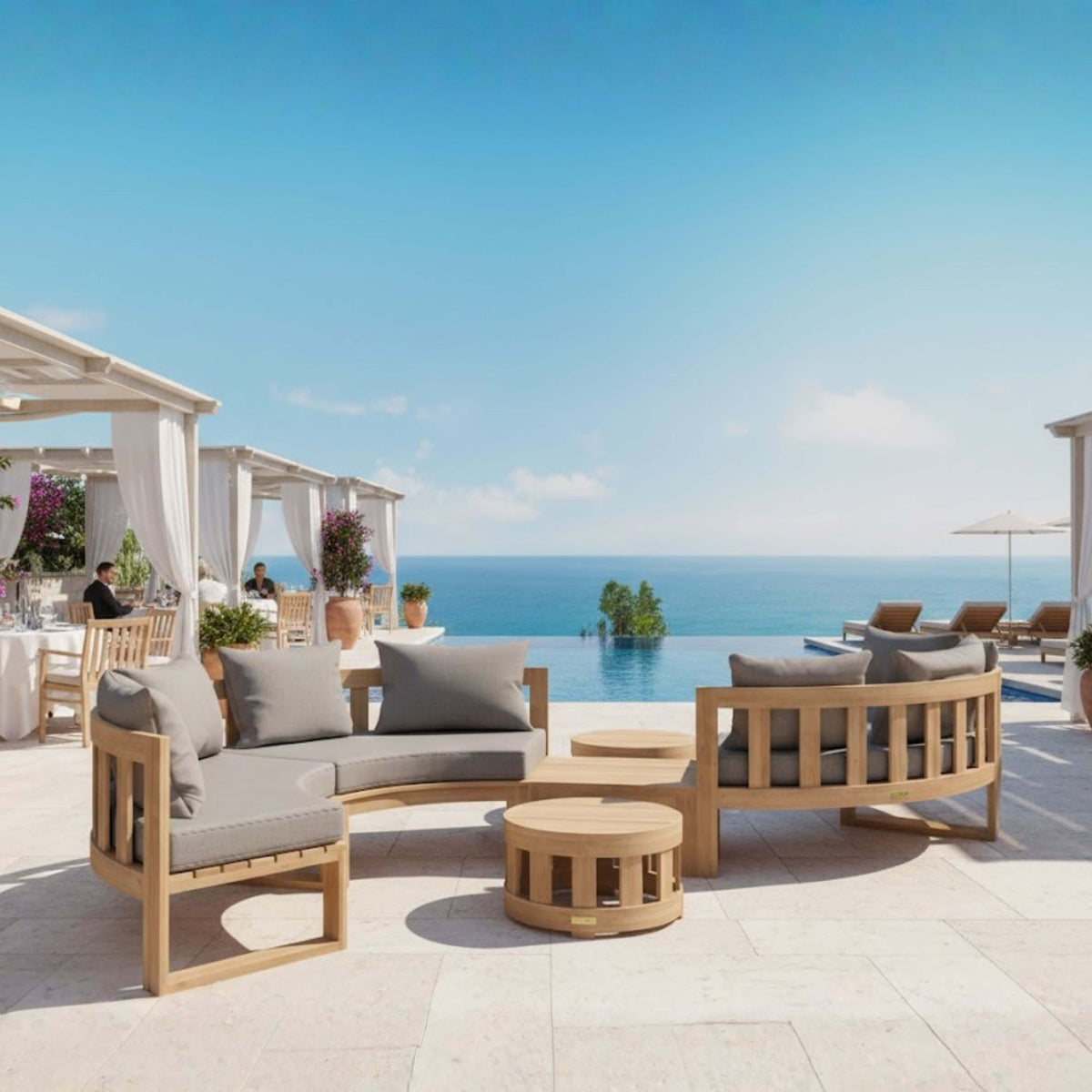 Anderson Teak Circular Modular Deep Seating Set