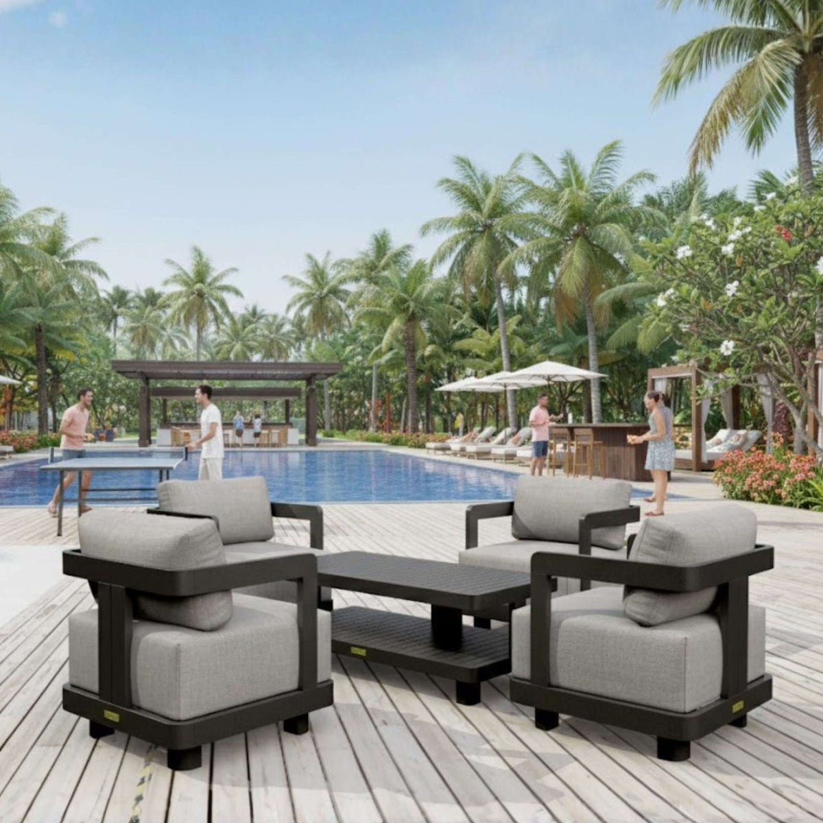 Anderson Teak Granada 5-Piece Aluminum Deep Seating