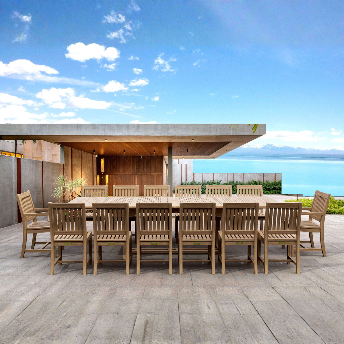 Anderson Teak Valencia Rialto 15-Piece Dining Set