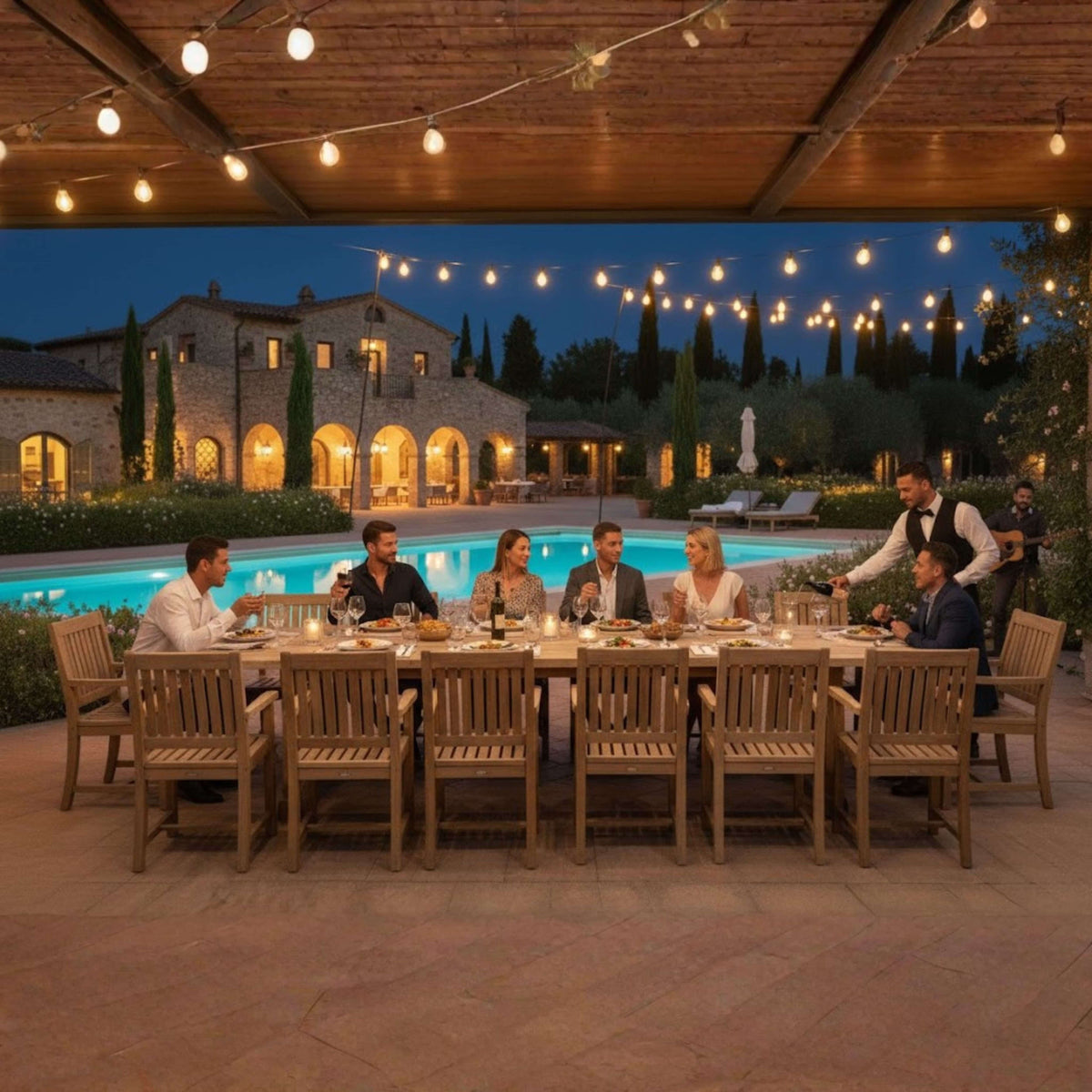 Anderson Teak Valencia Rialto 15-Piece Dining Set