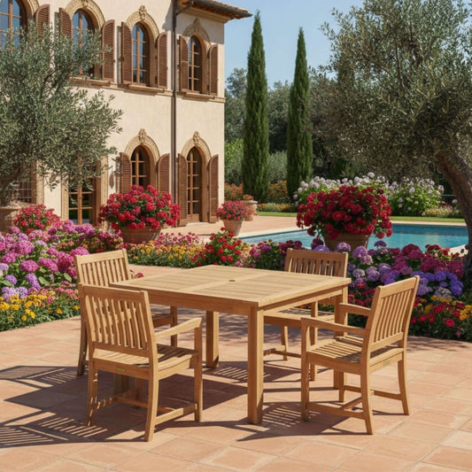 Anderson Teak Windsor Rialto Armchair 5-Piece Dining Set