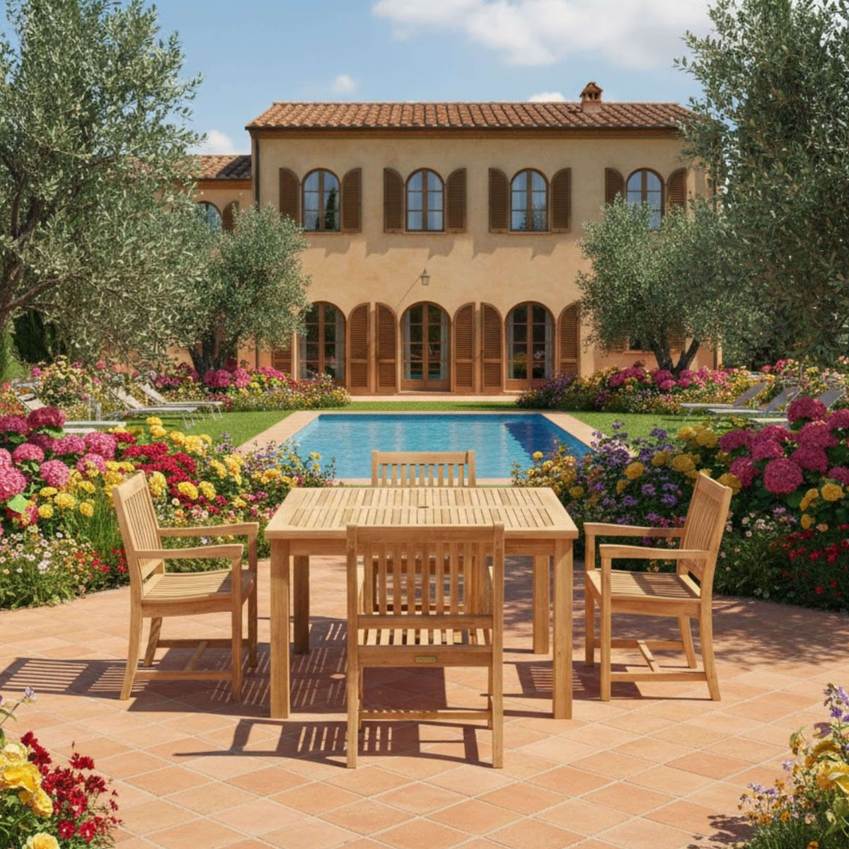 Anderson Teak Windsor Rialto Armchair 5-Piece Dining Set