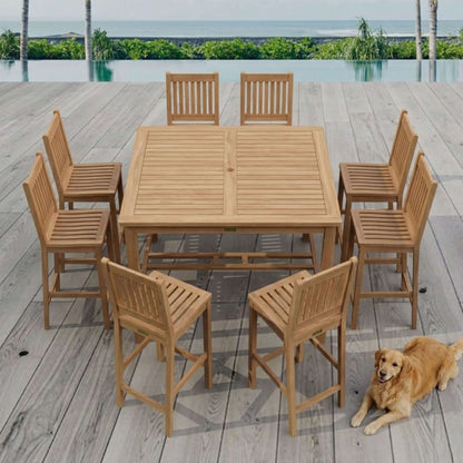 Anderson Teak Windsor Avalon 9-Piece Square Bar Set
