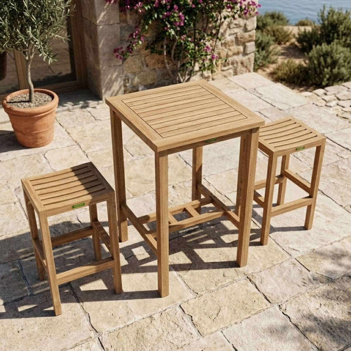 Anderson Teak Bahama Montego 3-Piece Square Bar Set