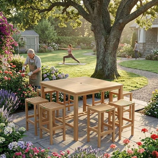 Anderson Teak Windsor Montego 9-Piece Square Bar Set