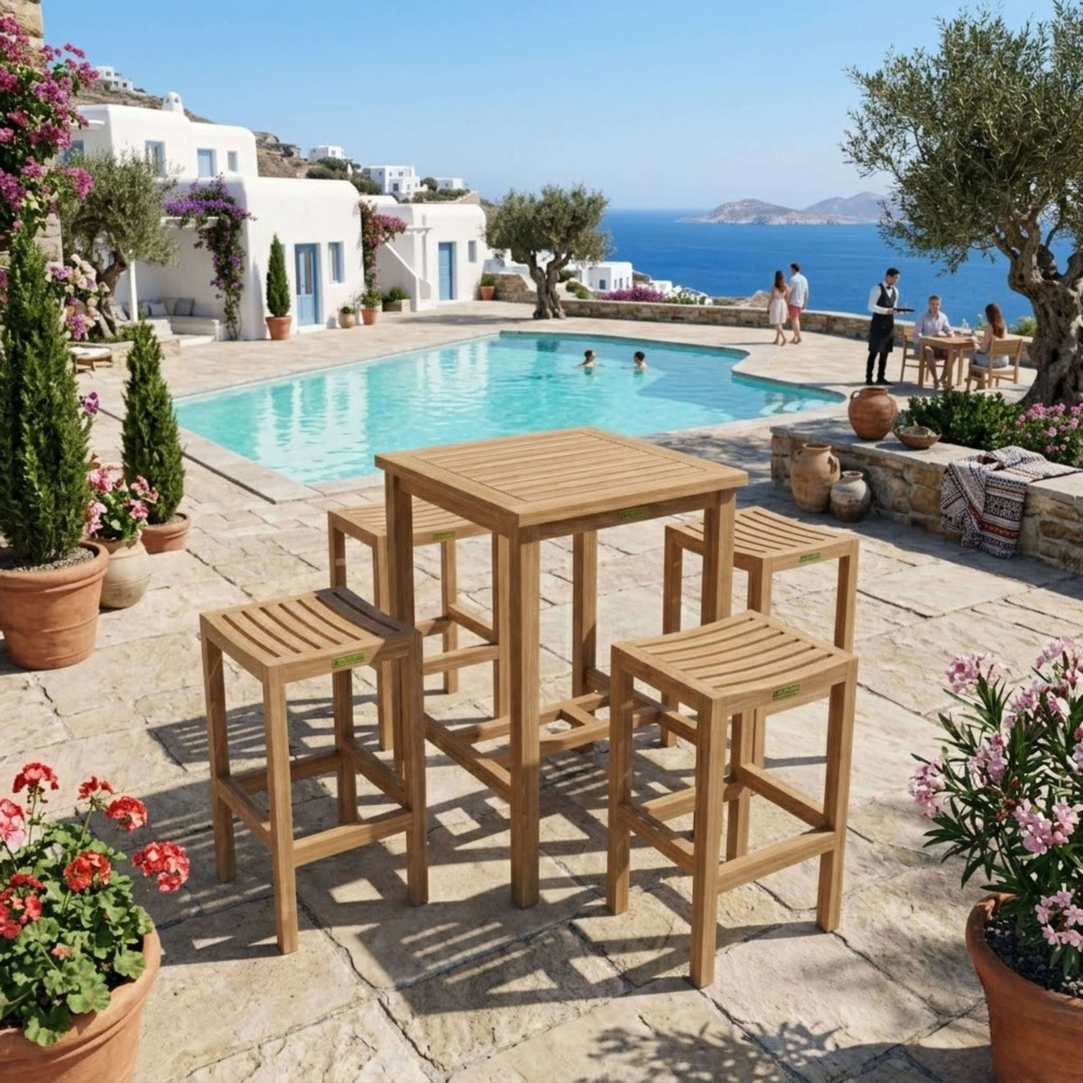 Anderson Teak Bahama Montego 5-Piece Square Bar Set
