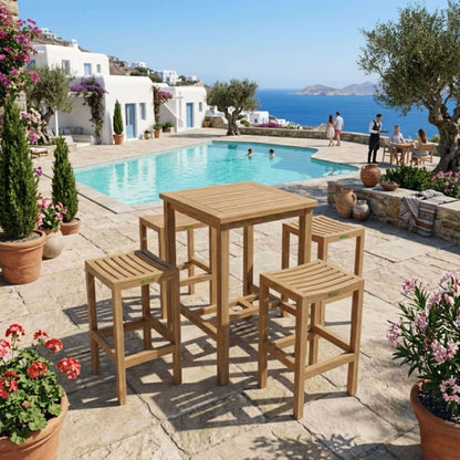 Anderson Teak Bahama Montego 5-Piece Square Bar Set