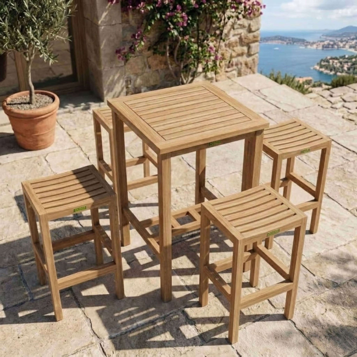 Anderson Teak Bahama Montego 5-Piece Square Bar Set