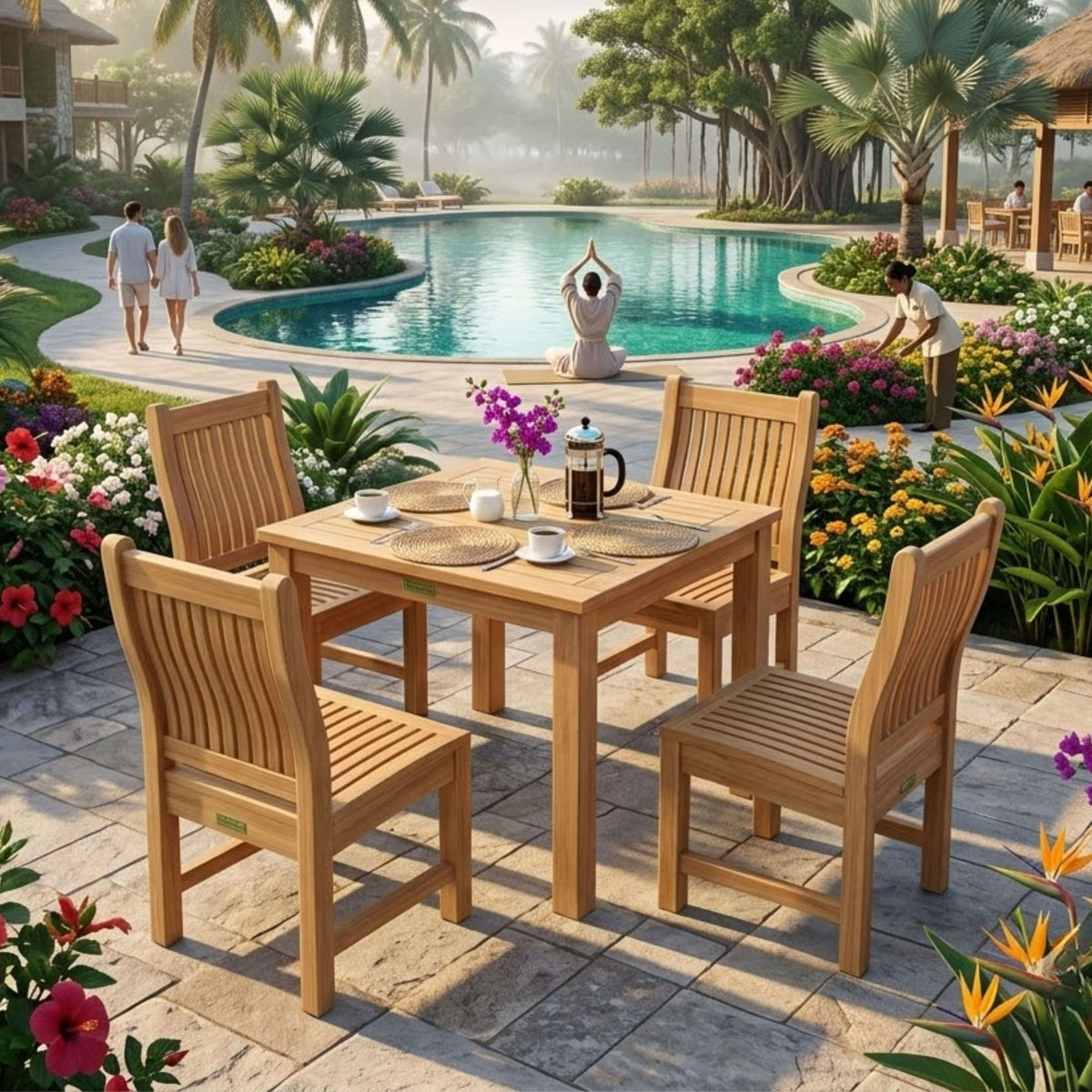 Anderson Teak Bahama Sahara 5-Piece Bistro Set