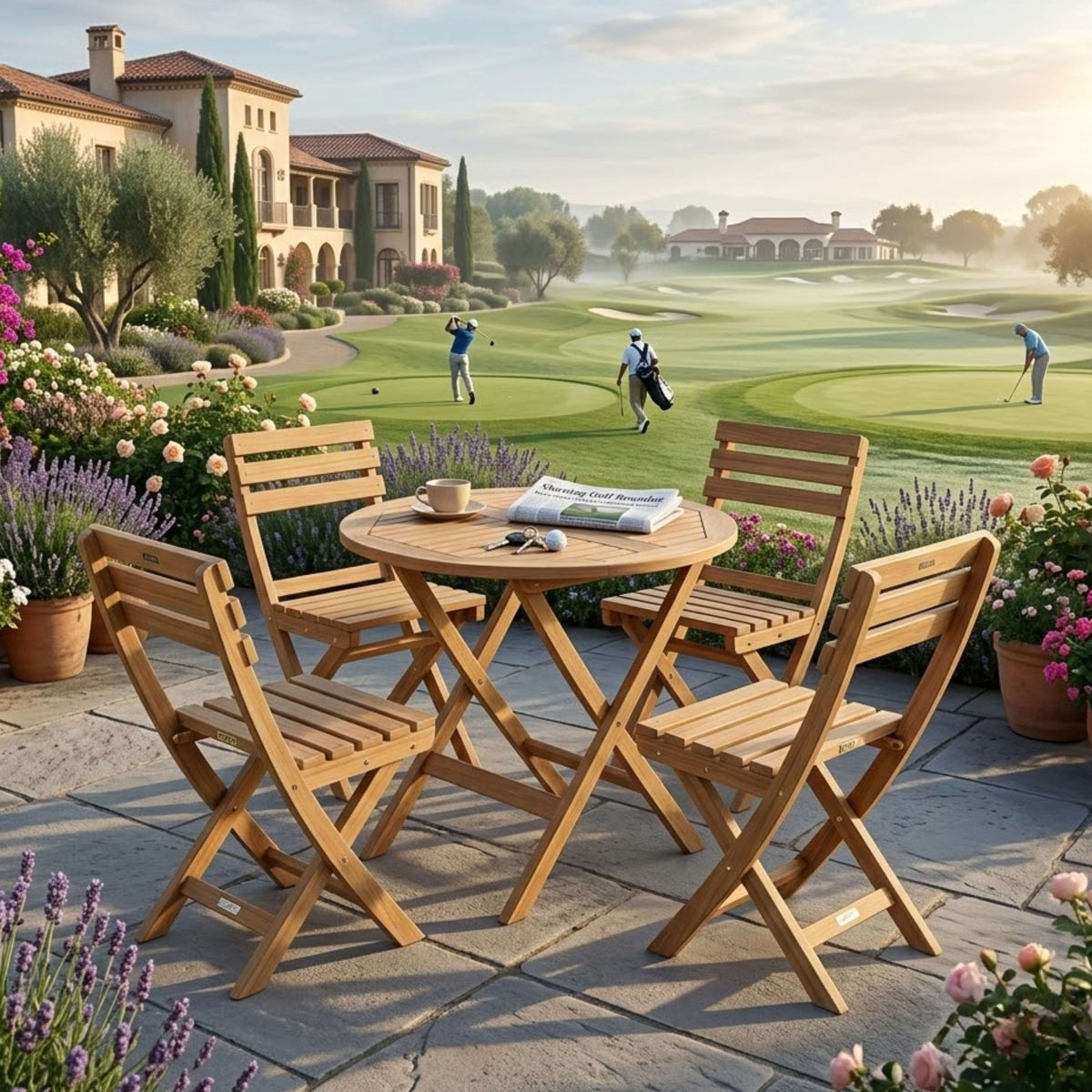 Anderson Teak Chester Alabama 5-Piece Bistro Set