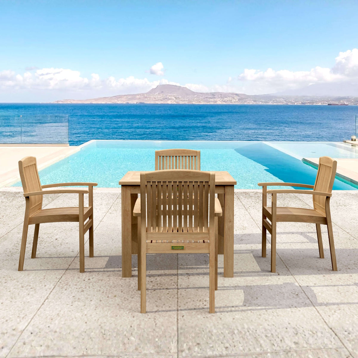Anderson Teak Bahama Sahara 5-Piece Bistro Table Set