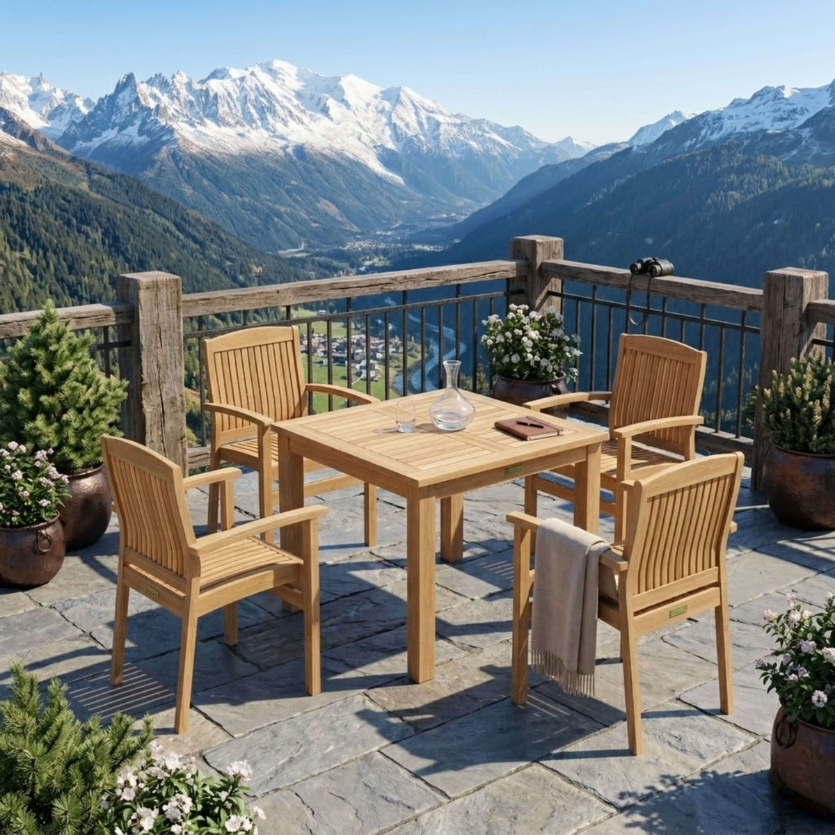 Anderson Teak Bahama Sahara 5-Piece Bistro Table Set