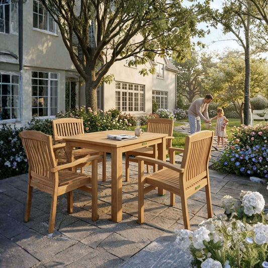 Anderson Teak Bahama Sahara 5-Piece Bistro Table Set