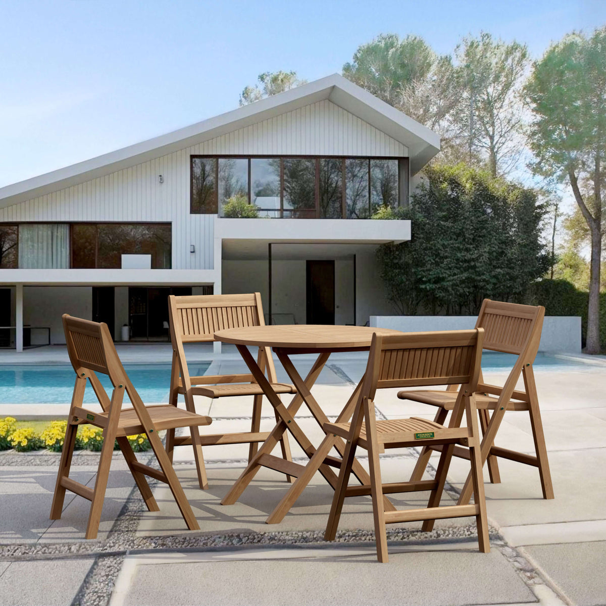 Anderson Teak Windsor 5-Piece Round Bistro Set