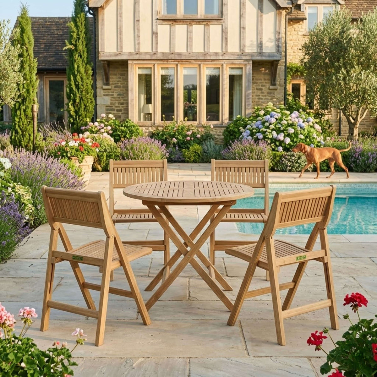 Anderson Teak Windsor 5-Piece Round Bistro Set