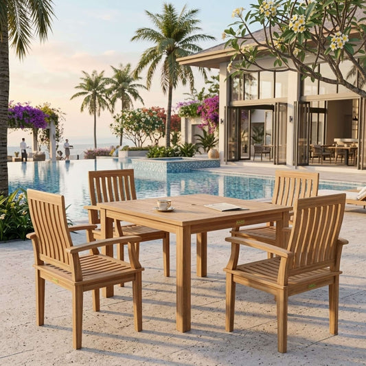 Anderson Teak Windsor Brianna 5-Piece Dining Table Set