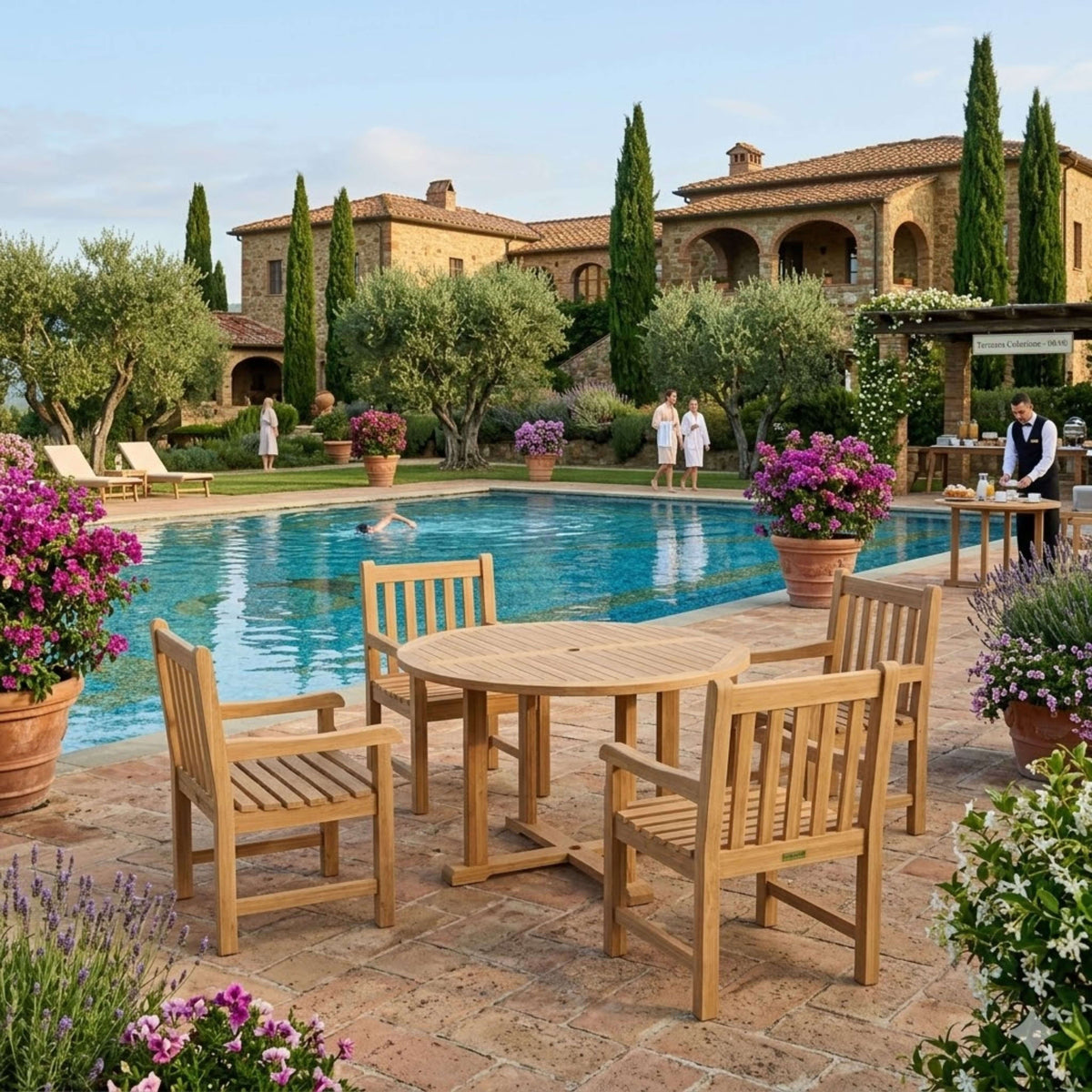 Anderson Teak Tosca Classic Armchair 5-Piece Dining Set