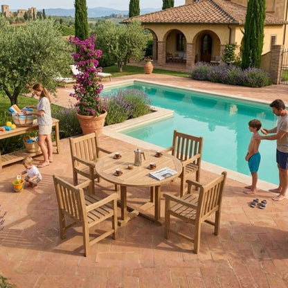 Anderson Teak Tosca Classic Armchair 5-Piece Dining Set