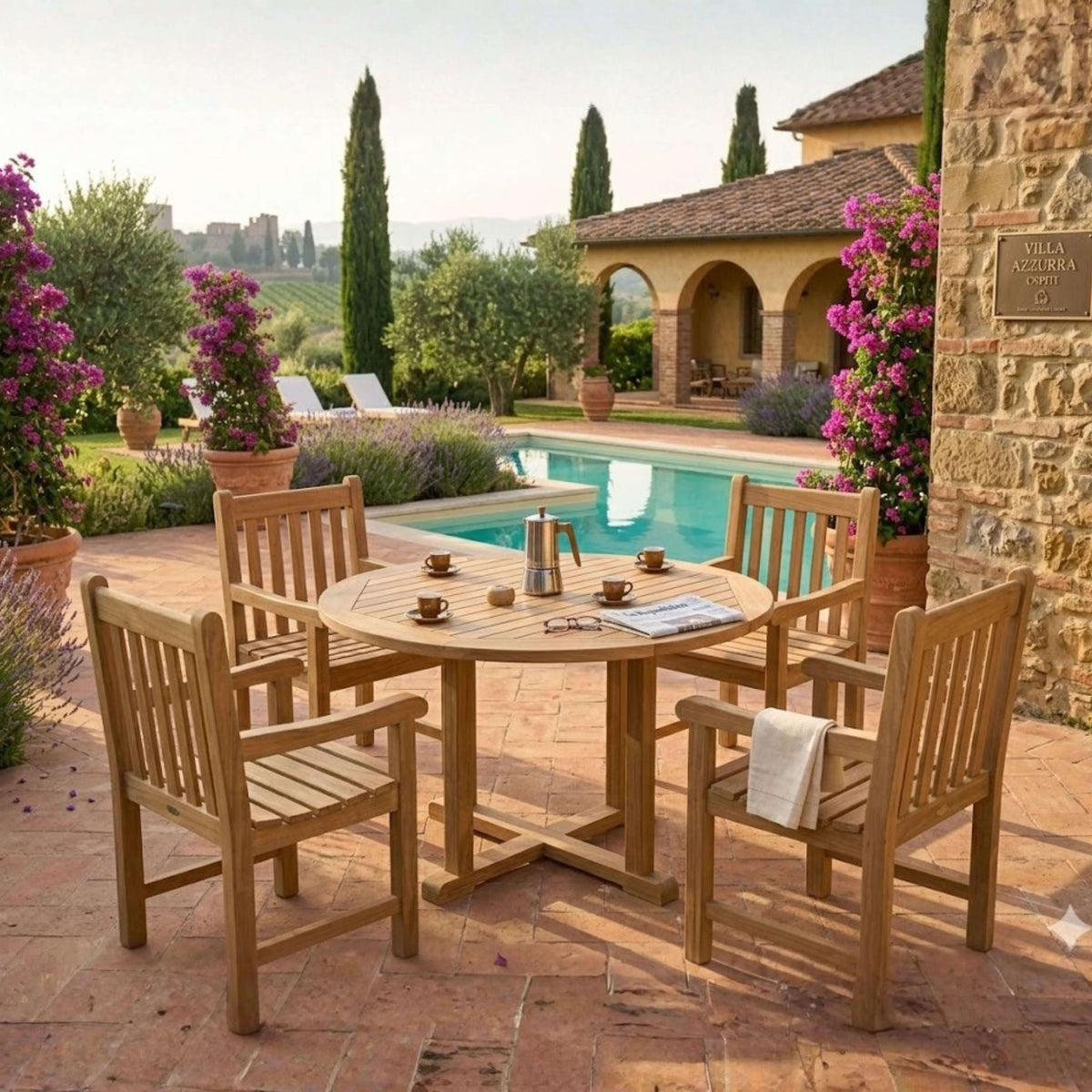 Anderson Teak Tosca Classic Armchair 5-Piece Dining Set