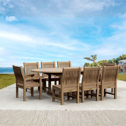 Anderson Teak Bahama Sahara Side Chair 7-Piece 87" Oval Dining Set