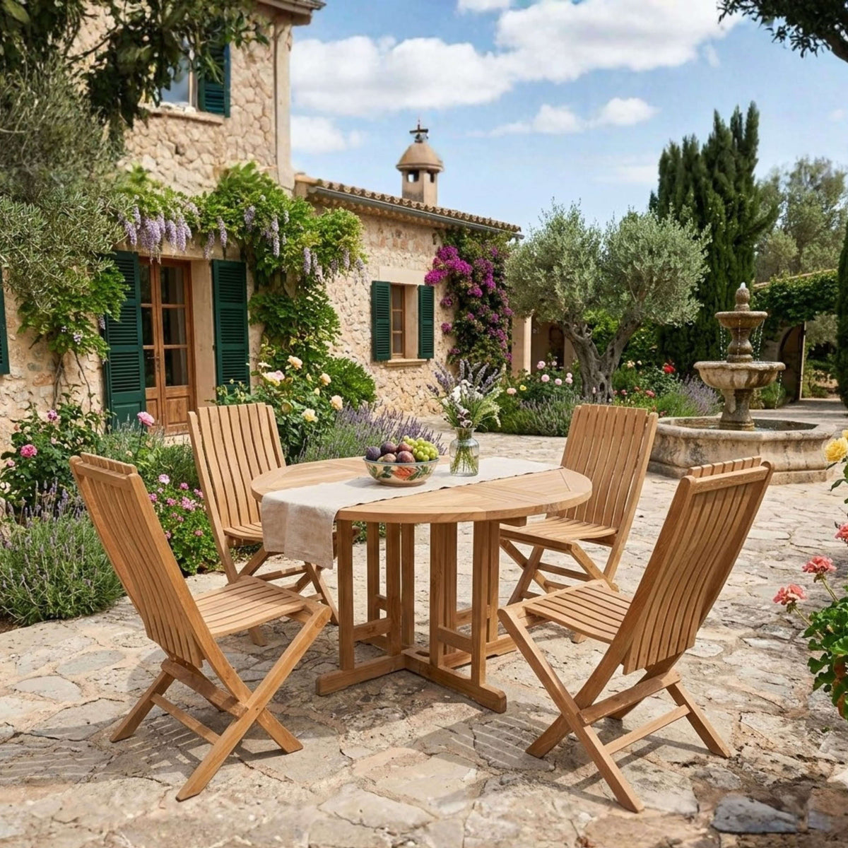Anderson Teak Butterfly Comfort 5-Piece Dining Set