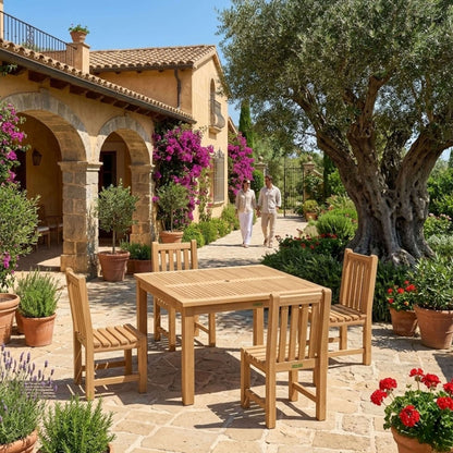 Anderson Teak Windsor Classic Side Chair 5-Piece Dining Table Set